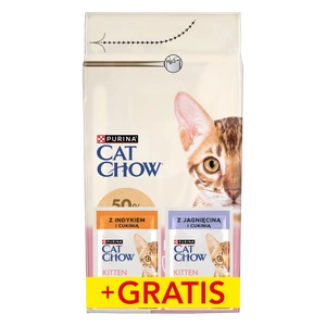 PURINA Cat Chow Kitten Croquettes Riche en Poulet 1,5 kg + 2 sachets GRATUITS