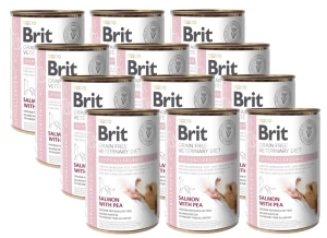 Brit Grain Free Veterinary Diet Dog Hypoallergenic Saumon & Petit Pois 12x400g
