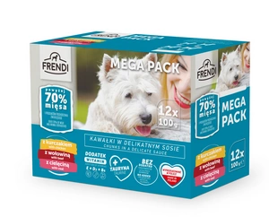 Sachets Frendi pour chiens (poulet/bœuf/veau) 12x100g