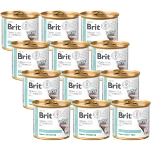 Brit Grain Free Veterinary Diet Cat Struvite Dinde avec pois 12x200g