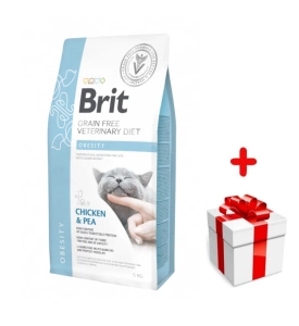 Brit Grain Free Veterinary Diet Cat Obesity Poulet & Pois 5kg+Surprise