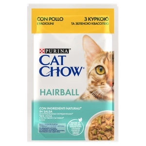CAT CHOW Hairball Poulet et haricots verts en sauce 85g