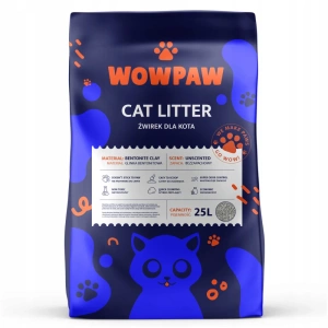 Litière bentonite WOW PAW - Sans odeur pour chats 25 L
