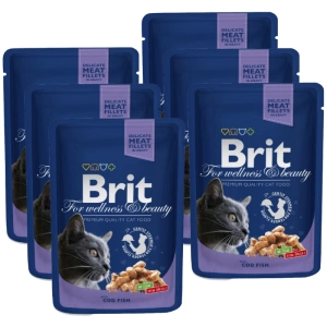 Brit Premium Cat Adult Morue 6x100g