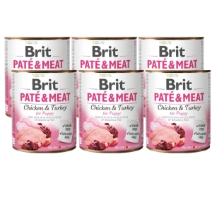 Brit Paté & Meat For Puppy Poulet et Dinde 6x800g