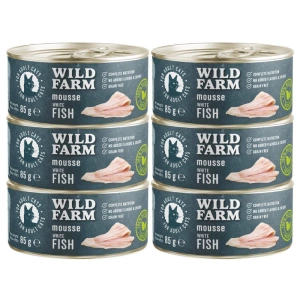 WILD FARM Mousse Poisson Blanc 6x 85g - mousse sans céréales pour chats