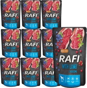 Rafi à l'agneau pour chiens - sachet 300g (paquet noir)10x300g