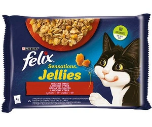 FELIX Sensations Gelée de Campagne aux saveurs de bœuf et de poulet 4x85g