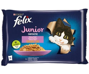 FELIX Fantastic Junior gelée de poulet et de saumon 4x85g