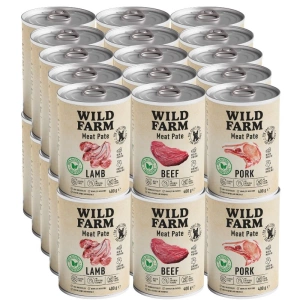 WILD FARM Pâté Mix Saveurs 30x400g aliment pour chiens sans gluten