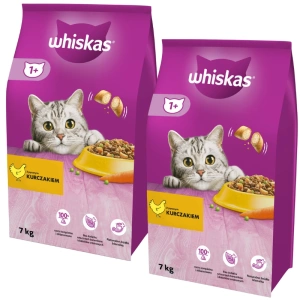 WHISKAS Croquettes pour chat 1+ avec poulet (2x7kg)