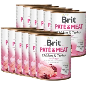 Brit Paté & Meat For Puppy Poulet et Dinde 12x800g