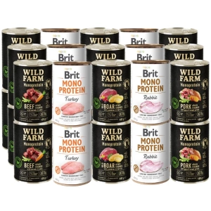 BRIT MONO PROTEIN + WILD FARM Monoprotéine 30x400g