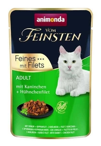 ANIMONDA Cat Vom Feinsten Adulte Lapin + filet de poulet sac de 85g