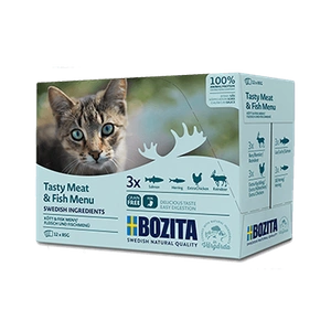 BOZITA Multibox Pièces de viande et de poisson en sauce 12x85g