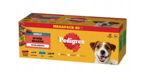 Pedigree Croquettes humides en gelée pour chiens adultes Saveurs variées (boeuf, poulet, agneau, volaille) 40x100g