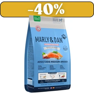 Marly & Dan Croquettes holistiques et hypoallergéniques au saumon frais pour chien adulte de race moyenne, 12 kg