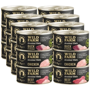 WILD FARM Filets Mix de saveurs 24x70g - nourriture humide pour chat sans céréales, filet en bouillon