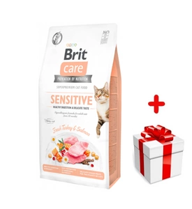 Brit Care Cat Grain-Free Sensitive Healthy Digestion & Delicate Taste avec de la dinde et du saumon 2kg + Surprise pour votre chien