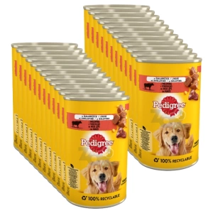 Pedigree nourriture humide pour chiens adultes avec gelée de boeuf boîte 24x 400g