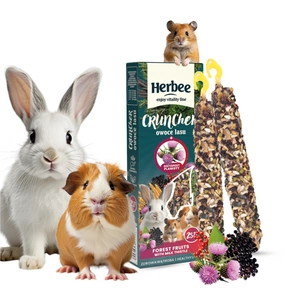 HERBEE cruncher pour rongeurs et lapins 115 g fruits des bois et chardon-Marie