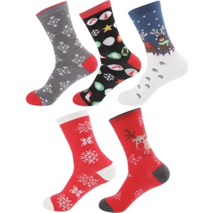 Chaussettes de Noël en coton coloré 5 paires taille 37-43