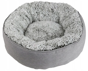 Panier pour chien gris M ovale PLUSHY 60x60x14cm