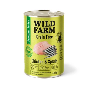 WILD FARM Premium Grain Free Poulet et Sprats 400 g - nourriture pour chat sans céréales
