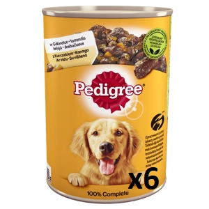 Pedigree Nourriture humide pour chiens adultes avec poulet et légumes en gelée 6 x 400g