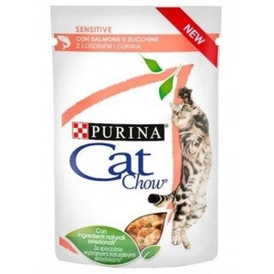 CAT CHOW Nourriture sensible avec saumon et courgette en sauce 85g x2