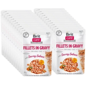 Brit Care Cat Pouches Filets En Sauce Au Saumon Sarriette Enrichi En Argousier Et Capucine 24X85g