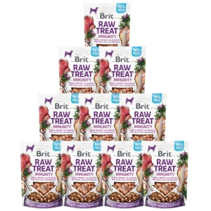 BRIT CARE Dog Raw Treat immunité agneau et poulet avec probiotiques, graines de chardon-marie et romarin 10x40g