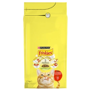 PURINA Friskies Croquettes pour chats au bœuf et au poulet avec légumes 1.7kg