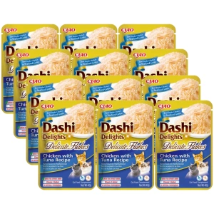 INABA Dashi Delights Poulet et thon en flocons délicats Recette 12x40g