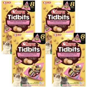 INABA Cat Churu Tidbits - Thon et Saumon 4x(8x12g)