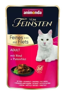 ANIMONDA Cat Vom Feinsten Adulte Boeuf + filet de dinde sachet de 85g