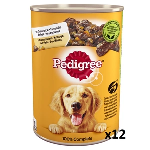 Pedigree Nourriture humide pour chiens adultes avec poulet et légumes en gelée 400g x12