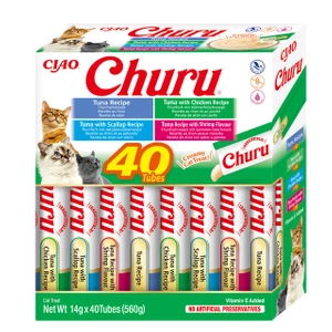 INABA Churu pour chats - saveurs mélangées avec fruits de mer 40x14g