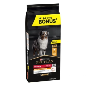 Purina Pro Plan Medium Adult Optibalance, poulet et riz 14 kg + 2,5 kg