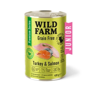 WILD FARM Premium Grain Free Turkey & Salmon Junior 400 g - aliment sans céréales pour chatons