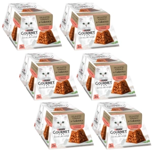 Révélations GOURMET Morceaux délicats en gelée au saumon 6x(2x57g)