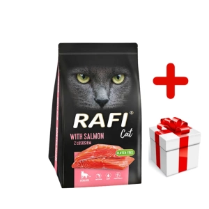 DOLINA NOTECI Rafi Cat nourriture stérilisée pour chat au saumon 1,5 kg+Surprise