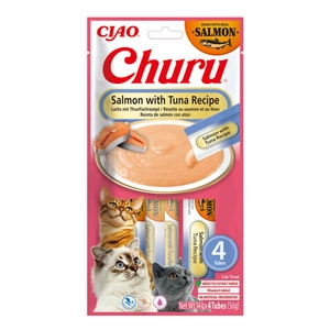 INABA CAT CHURU Saumon et Thon 4x14g