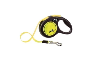 Flexi Laisse New Classic M Sangle 5m jusqu'à 25kg Jaune Néon