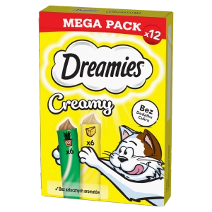 DREAMIES Crémeux au fromage et à l'herbe à chat 12x10g