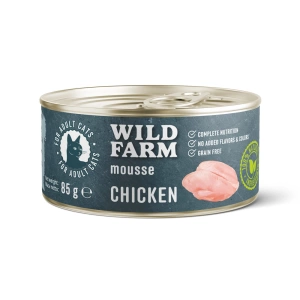 WILD FARM Mousse Poulet 85g - mousse sans céréales pour chats