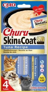 INABA Churu Skin & Coat pour chats au goût de thon 4x14g