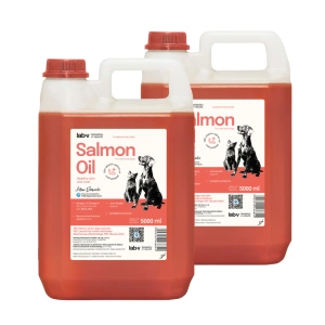 Lab-V 100% huile de saumon pour chiens et chats de tous âges 2x5000 ml pressée à froid