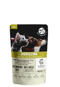 PetRepublic morceaux finement hachés en sauce délicate - agneau 100g pour chien