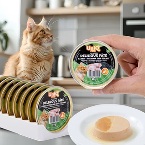 UNIQ PETS ROYAL RABBIT PÂTÉ POUR CHATS, galette de lapin aux graines de plantain, 30g x8 pièces